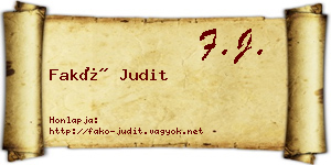 Fakó Judit névjegykártya